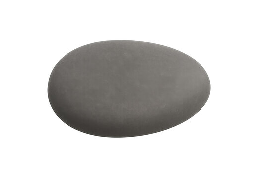 Smooth grey oval pebble isolated on transparent background