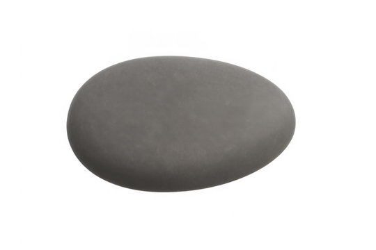 Smooth grey oval pebble isolated on transparent background - Powered by Adobe