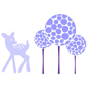 siervito peque&ntilde;o en el bosque de arboles