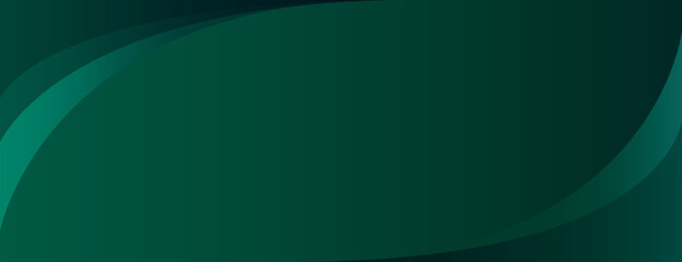 Dark green background with smooth gradient curves. The background is sleek and modern, featuring a rich green color and subtle texture. Minimal abstract gradient curve vector background