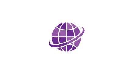 Purple globe icon w/ orbiting line