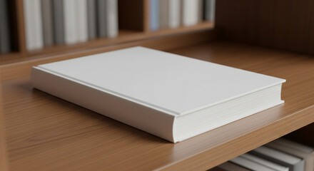 Blank White Book Mockup on Clean Background
