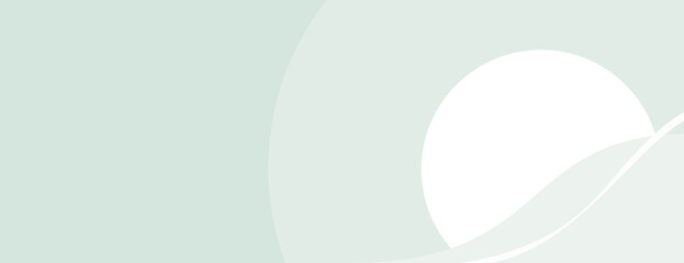 Soft green background with a minimalist style. The background features a smooth, pastel green color with abstract shapes and a white circle. Circle pattern background vector. Green background.