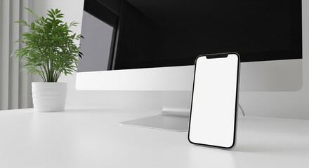 Smartphone Mockup on Table Surface