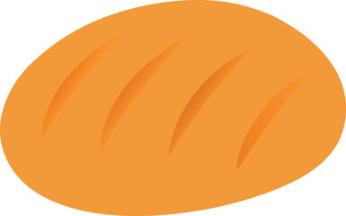 Golden Brown Sourdough Bread Loaf with Diagonal Scoring Marks Illustration
