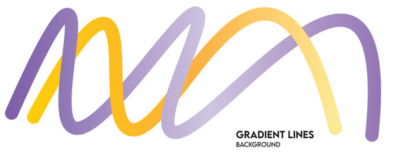 Purple to Yellow Gradient Waves – Abstract Intertwined Lines on White Background