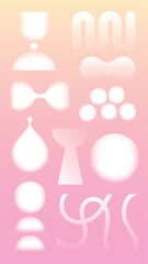 Abstract pastel geometric shape vector set