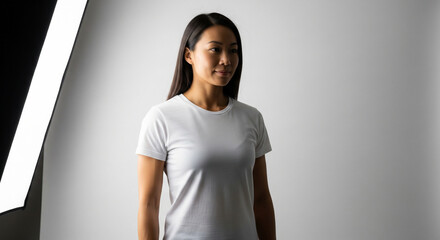 Women's T-Shirt Mockup in Casual Style
