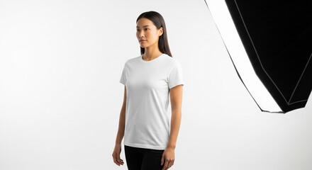 Women's T-Shirt Mockup in Casual Style