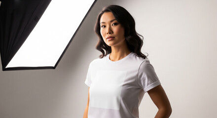 Women's T-Shirt Mockup in Casual Style