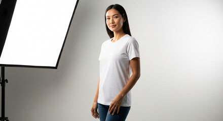 Women's T-Shirt Mockup in Casual Style