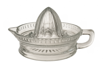Vintage glass citrus juicer transparent background