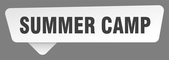 summer camp sign. summer camp white sticker isolated on gray background