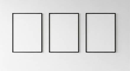 Triptych Wall Art Mockup in Modern Interior