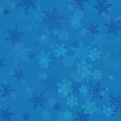 A serene blue background with delicate snowflake patterns creating a wintery feel