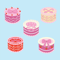 Sweet assortment of adorable decorated cakes
