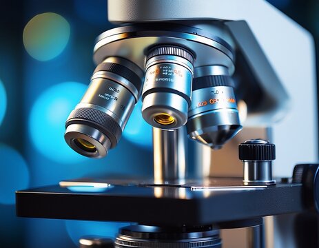 close up of a microscope lens capturing precision and detail in scientific exploration and research - Powered by Adobe