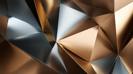 Modern Artistic Background with Metallic Folded Triangles