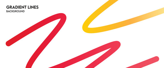 Red to Yellow Gradient Waves – Abstract Flowing Lines on White Background