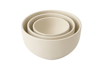 Nesting ceramic bowls set with transparent background