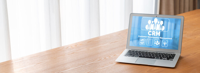 Customer relationship management system on modish computer for CRM business and enterprise