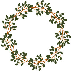 Mistletoe White Berry Wreath Circle Frame Border