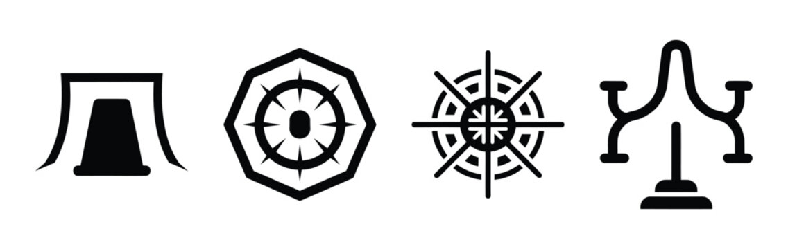 ai force field silhouette icon vector set.