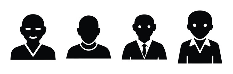 ai virtual assistant silhouette icon vector set.