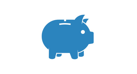Blue Piggy Bank Icon