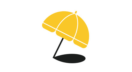 Simplified golden parasol illustration © varla