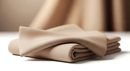 Soft beige fabric folded neatly
