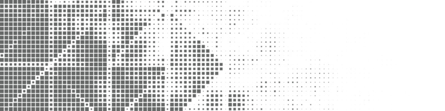 Abstract diagonal halftone geometric pattern with fading pixel lines, modern monochrome vector design featuring digital distortion and clean minimal composition