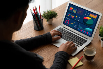 Business data dashboard provide modish business intelligence analytic for marketing strategy planning