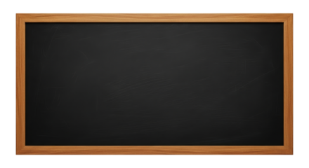 Empty black chalkboard with a wooden frame