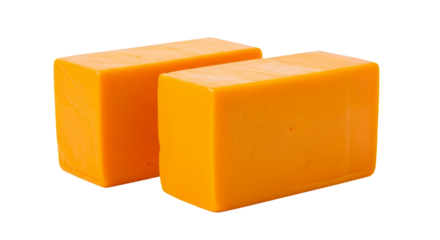 Two orange cheese blocks