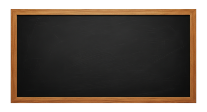 Empty black chalkboard with a wooden frame