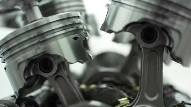 Close up of running engine footage