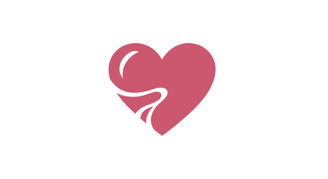 Modern Heart Logo Design with Abstract Swirl Love Symbol Vector Icon