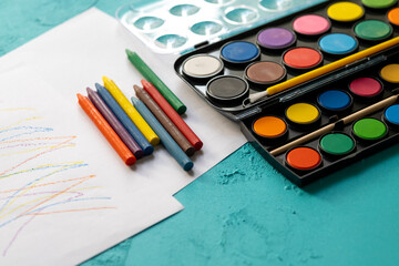 Close-Up of Watercolor Paints