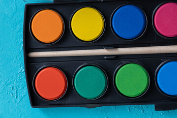 Close-Up of Watercolor Paints
