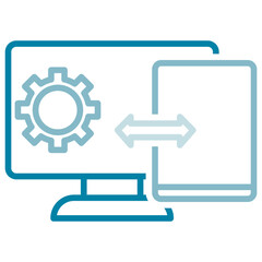 Computer Dual Tone Outline Icon