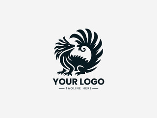 Obraz premium Cute iconic iguana pet illustrated in clean black vector logo design
