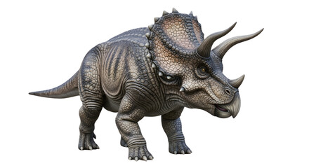 Obraz premium A realistic 3d render of a triceratops dinosaur on transparent