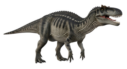 Realistic rendering of a powerful predatory dinosaur isolated