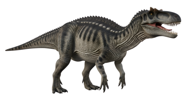 Realistic rendering of a powerful predatory dinosaur isolated