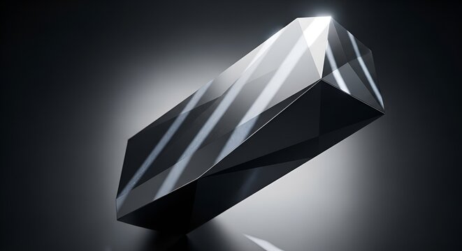 Abstract geometric structure with reflections on a dark background for design