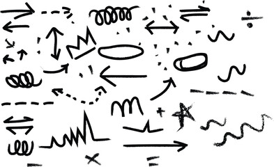 set of arrows on white background