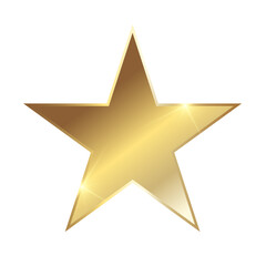 Gold star with metallic effect. Element for Awards, medals, rating designation. Vector EPS10