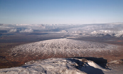 aerial view stratovolcano, Iceland