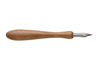 Potato peeler kitchen utensil with wood handle